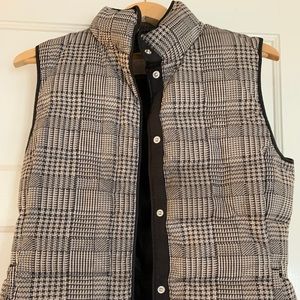 EUC BANANA REPUBLIC HOUNDSTOOTH PUFFER VEST
